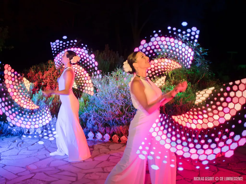 Duo avec éventails LED